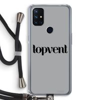 Topvent Grijs Zwart: OnePlus Nord N10 5G Transparant Hoesje met koord