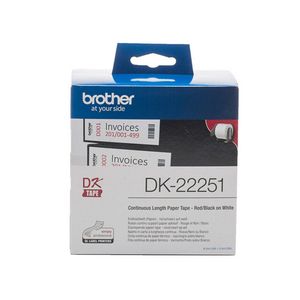 Brother DK-22251 labelprinter-tape Zwart en rood op wit