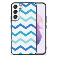 Samsung Galaxy S22 Back Case Zigzag Blauw
