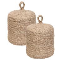 Atmosphera Deurstopper - 2x - 1 kg - beige - stof - jute gewicht - 15 cm - deurstop