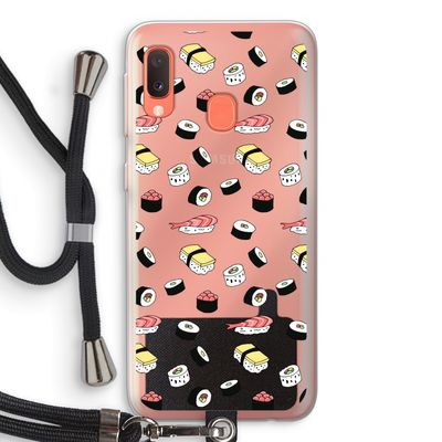 Sushi time: Samsung Galaxy A20e Transparant Hoesje met koord