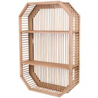 Wandplank/wandrek Ibiza - naturel - Boho stijl - 2 plankjes - 44 x 12 x 62 cm