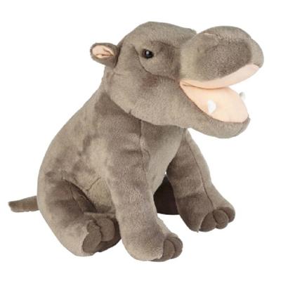 Ravensden Pluche nijlpaard knuffel - grijs - 30 cm - safari dieren speelgoed