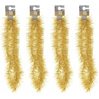 Kerst folieslinger - 4x - goud - 180 cm - tinsel - kerstslinger - kerstboomslinger