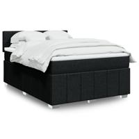 Boxspring met matras stof zwart 140x200 cm