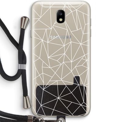 Geometrische lijnen wit: Samsung Galaxy J7 (2017) Transparant Hoesje met koord
