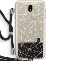 Geometrische lijnen wit: Samsung Galaxy J7 (2017) Transparant Hoesje met koord