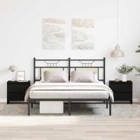 Nachtkastje 2 pcs Zwart eiken 45 x 34 x 44.5 cm Bewerkt hout