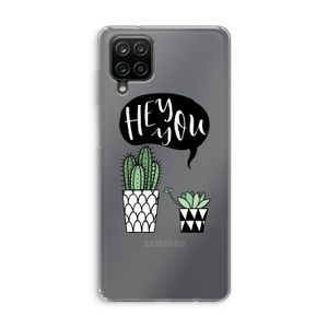 Hey you cactus: Samsung Galaxy A12 Transparant Hoesje
