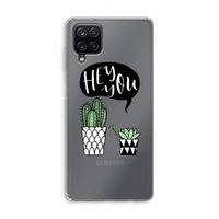 Hey you cactus: Samsung Galaxy A12 Transparant Hoesje