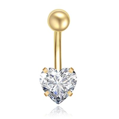 Stalen Piercing voor Navel - Heart Gold