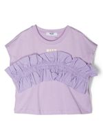 MSGM Kids t-shirt en coton à volants - Violet