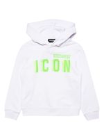 DSQUARED2 KIDS hoodie en coton à logo imprimé - Blanc