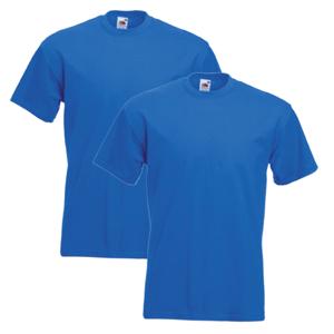 Fruit of the Loom Basics tshirt - 2x - heren - blauw - 100% katoen - Regular fit, maat: 2XL (44/56)