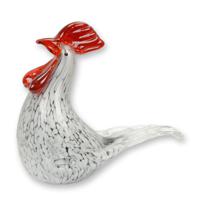 A MURANO STYLE GLASS FIGURINE OF A ROOSTER