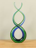 Glasobject blauw/groen, 40 cm, B019