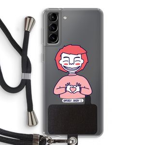 Hartje: Samsung Galaxy S21 Plus Transparant Hoesje met koord
