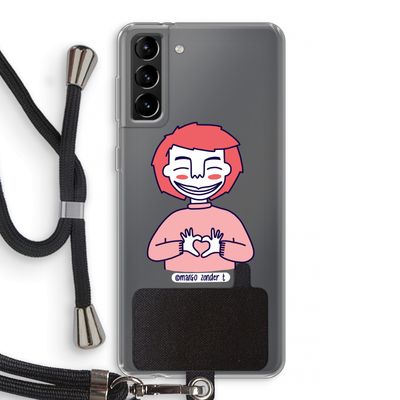 Hartje: Samsung Galaxy S21 Plus Transparant Hoesje met koord