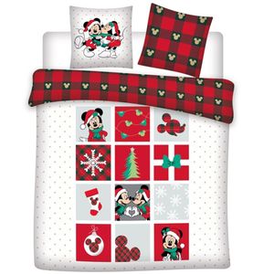 Minnie & Mickey Mouse Flanel Dekbedovertrek Kerst - 240 x 220 cm