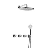 Hotbath Cobber IBSW70 Regendoucheset inbouw - 38.5cm wandarm - 30cm ronde hoofddouche - 3 standen handdouche - chroom IBSW70CR15