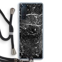 Zwart marmer: Sony Xperia 5 II Transparant Hoesje met koord