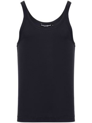 Dolce & Gabbana débardeur nervuré en coton - Bleu
