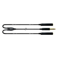 Cordial CFY0.3VKK Y-Adapterkabel Splitkabel Stereo Jack Male naar 2x Jack Female 30cm
