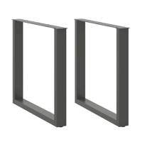 Eettafelpoten 2 st U-vormig 90x(72-73) cm staal antraciet