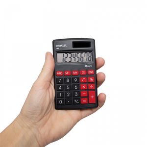 MAUL M 8 calculator Pocket Rekenmachine met display Zwart, Rood