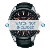 Horlogeband Seiko SSE061J1 / 8X53-0AB0 / L0CK016J9 Leder Zwart 22mm - thumbnail