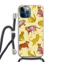 Cute Tigers and Leopards: iPhone 12 Pro Transparant Hoesje met koord