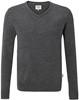 Hakro 144 V-neck pullover merino wool - Mottled Anthracite - S