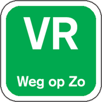 Label | VR weg op | papier | afwasbaar | 19x19mm | groen | rol à 1000 stuks