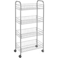 Metaltex keuken/badkamer opbergtrolley ascona 41x23x84 cm wieltjes