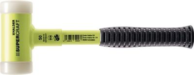 Halder Kunststofhamer | lengte 325 mm kop d. 60 mm | stalen buis | hard splintervrij nylon wit | 1 stuk - 3377.160 3377.160