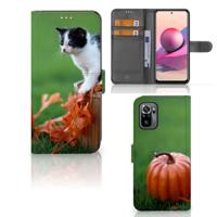 Xiaomi Redmi Note 10S | 10 4G | Poco M5s | Telefoonhoesje | Met pasjeshouder | Kitten