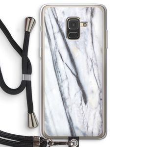 Gestreepte marmer: Samsung Galaxy A8 (2018) Transparant Hoesje met koord