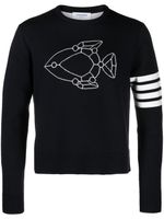 Thom Browne pull en maille intarsia - Bleu