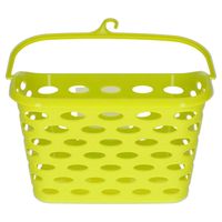 Plasticforte Wasknijpers ophang mandje aan haak - 26 x 15 x 21 cm - groen - kunststof - knijperszakken - thumbnail