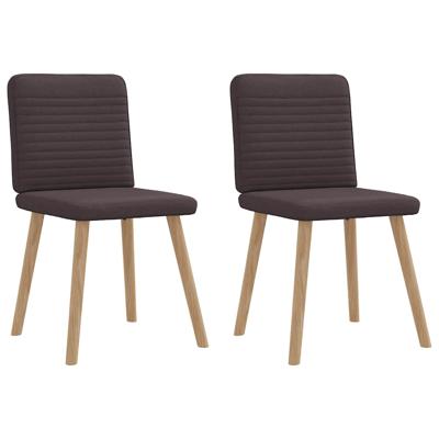 Eetkamerstoelen 2 st stof donkerbruin