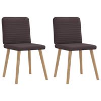 Eetkamerstoelen 2 st stof donkerbruin