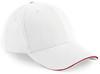 Beechfield CB20 Athleisure 6 Panel Cap - White/Classic Red - One Size