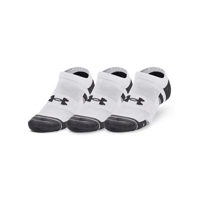 Under Armour Performance Cotton No Show Sportsokken 3-Pack Wit Donkergrijs
