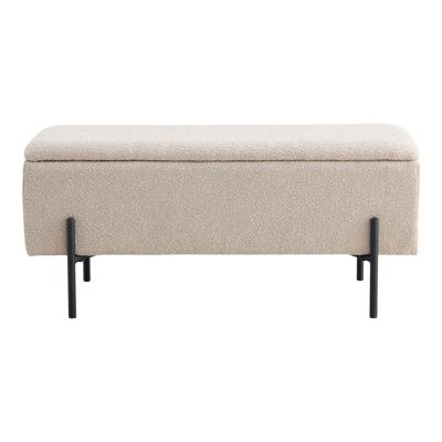 Evelyn - bank - beige - bouclé en plywood - 95x36,5x46 cm
