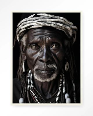 Urban Cotton Wandkleed 'Kabila' 145 x 190cm in Floating Frame - off white
