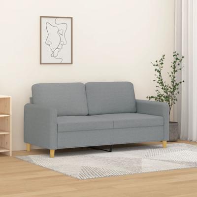 Tweezitsbank 140 cm stof lichtgrijs