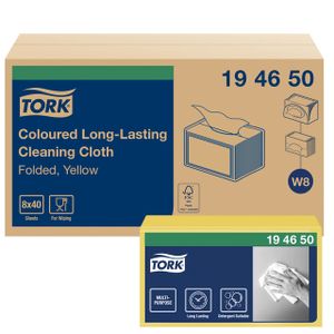 Reiningingsdoek Tork Long Lasting W8 multifunctioneel geel 194650