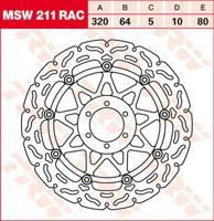 TRW Remschijf, remschijven voor de moto, MSW211RAC