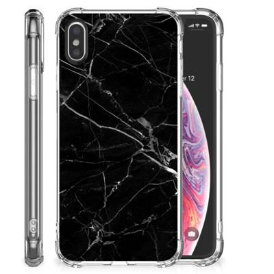 Apple iPhone X | Xs Anti-Shock Hoesje Marmer Zwart - Origineel Cadeau Vader Apple iPhone X | Xs Anti-Shock Hoesje Marmer Zwart - Origineel Cadeau Vader