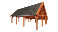 Kapschuur de Hofstee XXL 950x720 cm- Kapschuurdak- Onbehandeld lariks Douglas hout- Trendhout